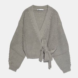 Zara cropped belted cardigan